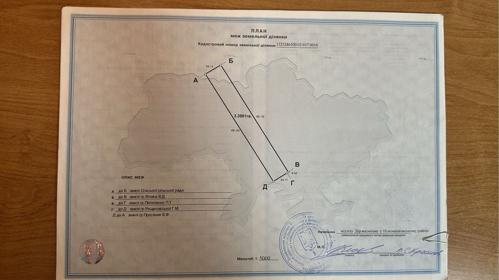 ТЕРМІНОВО! Продам земельний пай у с. Спаське Дніпропетровська обл.