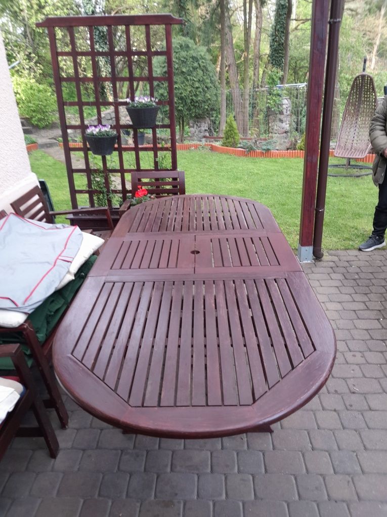 Stół ogrodowy buk + 3 krzesła