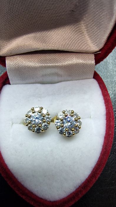 ZŁOTE kolczyki 8K pr.333 wkrętki kwiatuszki Komis Madej Sosnowiec