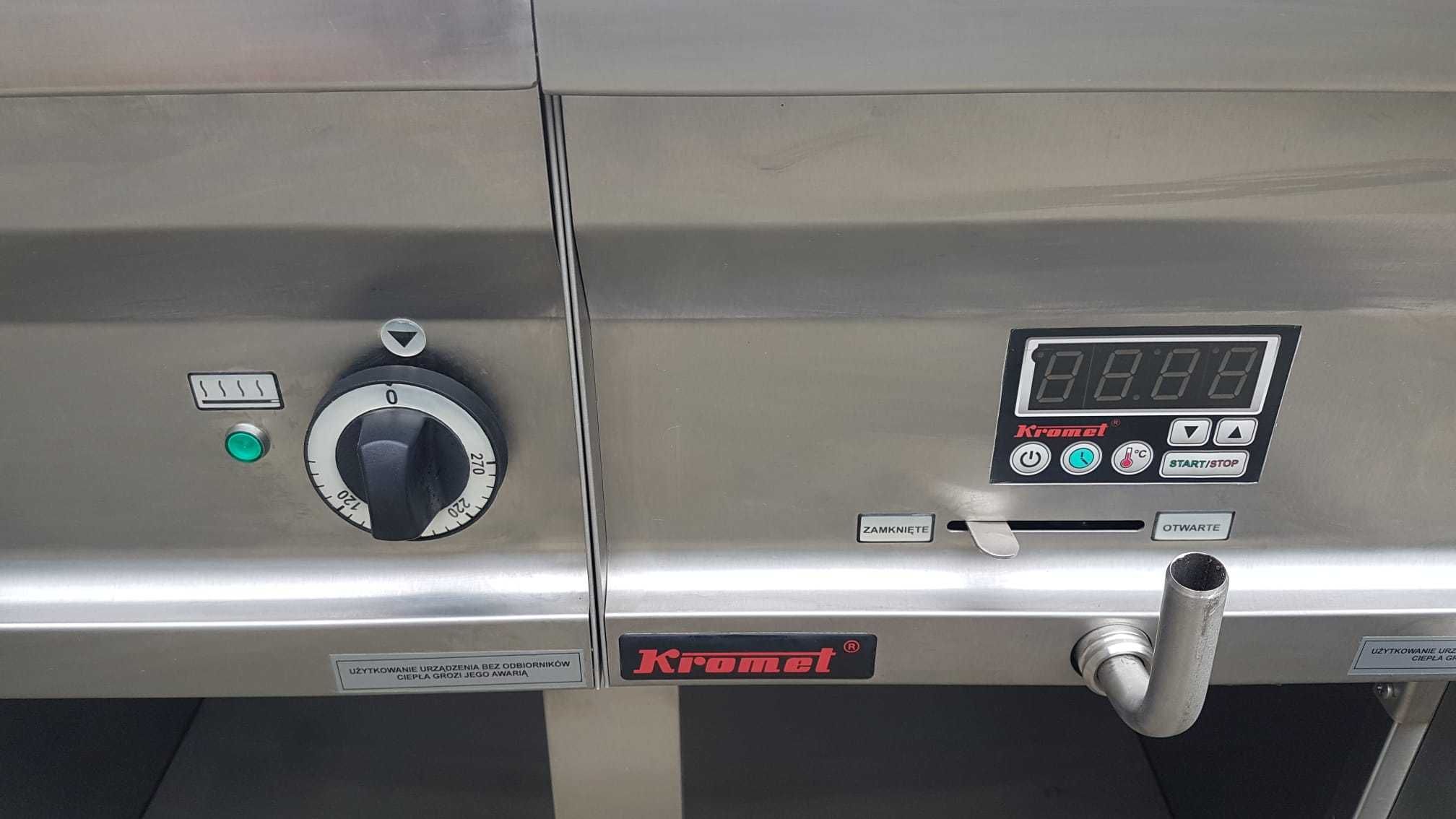 Frytkownica elektryczna z płytą grillową gastronomiczna KROMET nowa