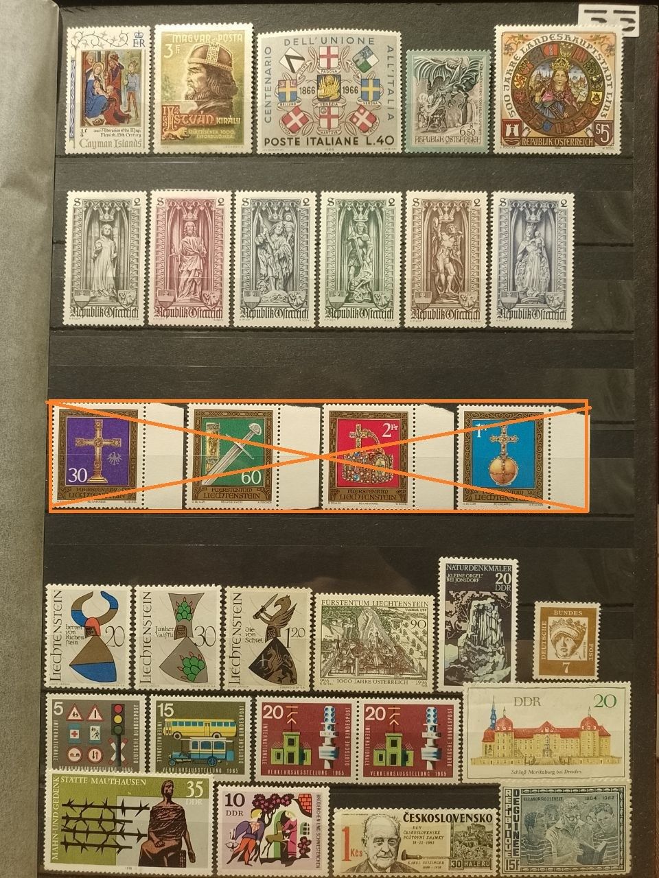 Чистые почтовые марки Испании, Сан Марино и др.