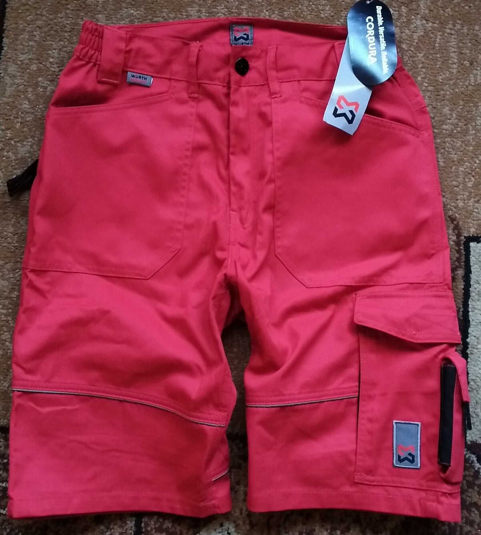 WURTH czerwone  spodnie/szorty robocze Starline Plus Cordura NOWE r.S