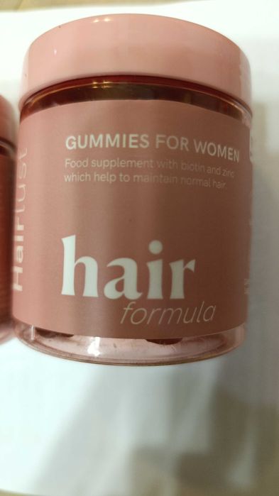 Bezcukrowe wegańskie żelki na włosy z biotyną i cynkiem, 3 opakowania