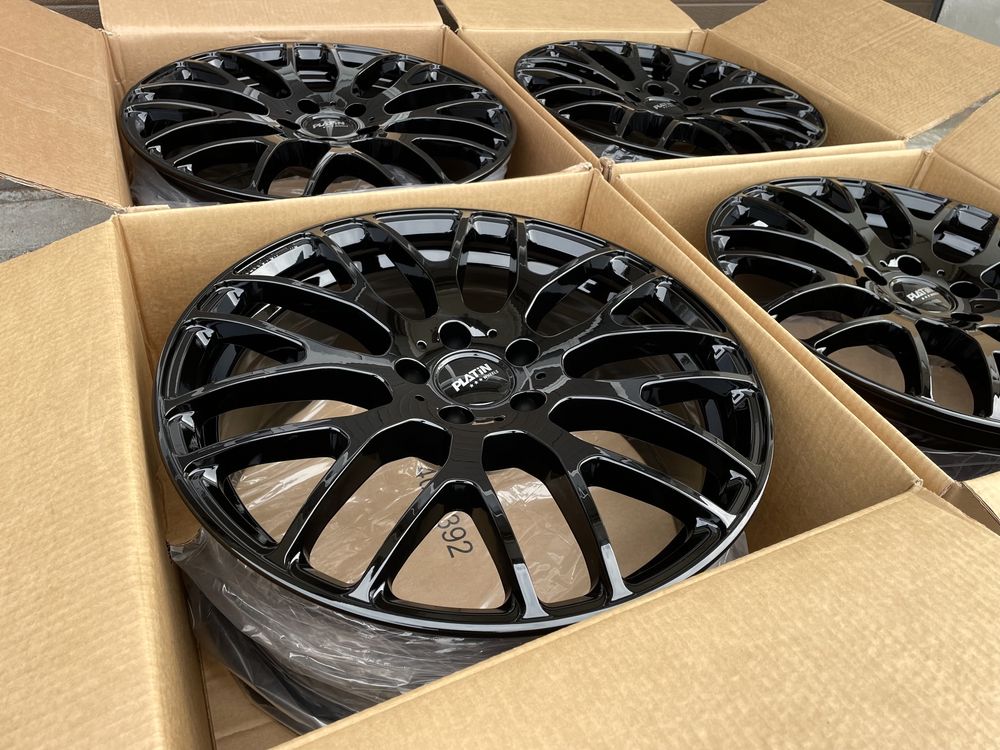 4x felgi aluminiowe CZARNE 5x112 r19 et39 8J Alufelgi Platin (Germany)