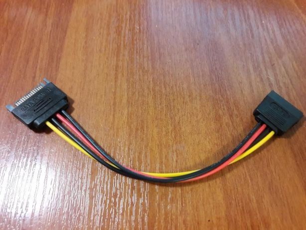 Переходник удлинитель 20 см 15 pin SATA to SATA кабель питания САТА
