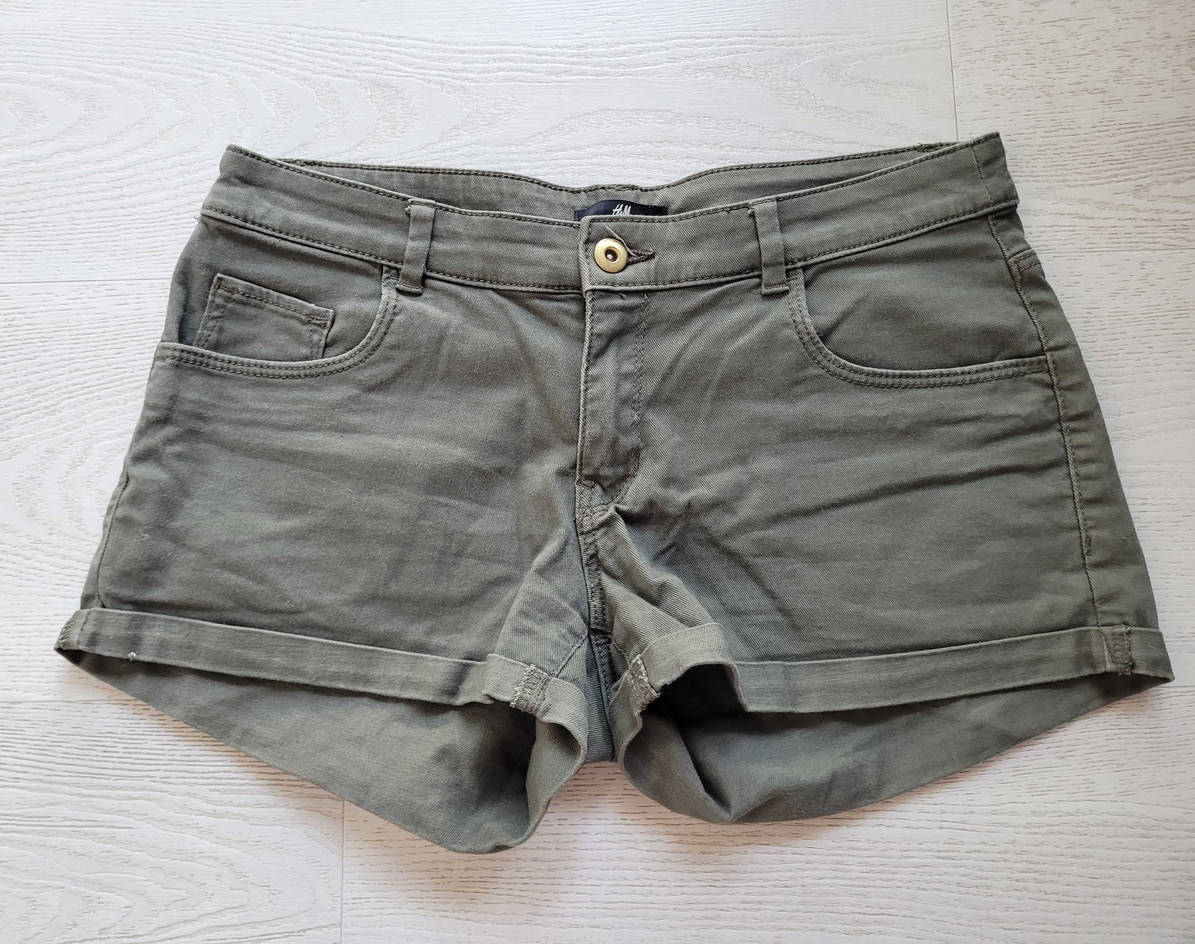 Krótkie spodenki khaki 36,S H&M szorty jeans