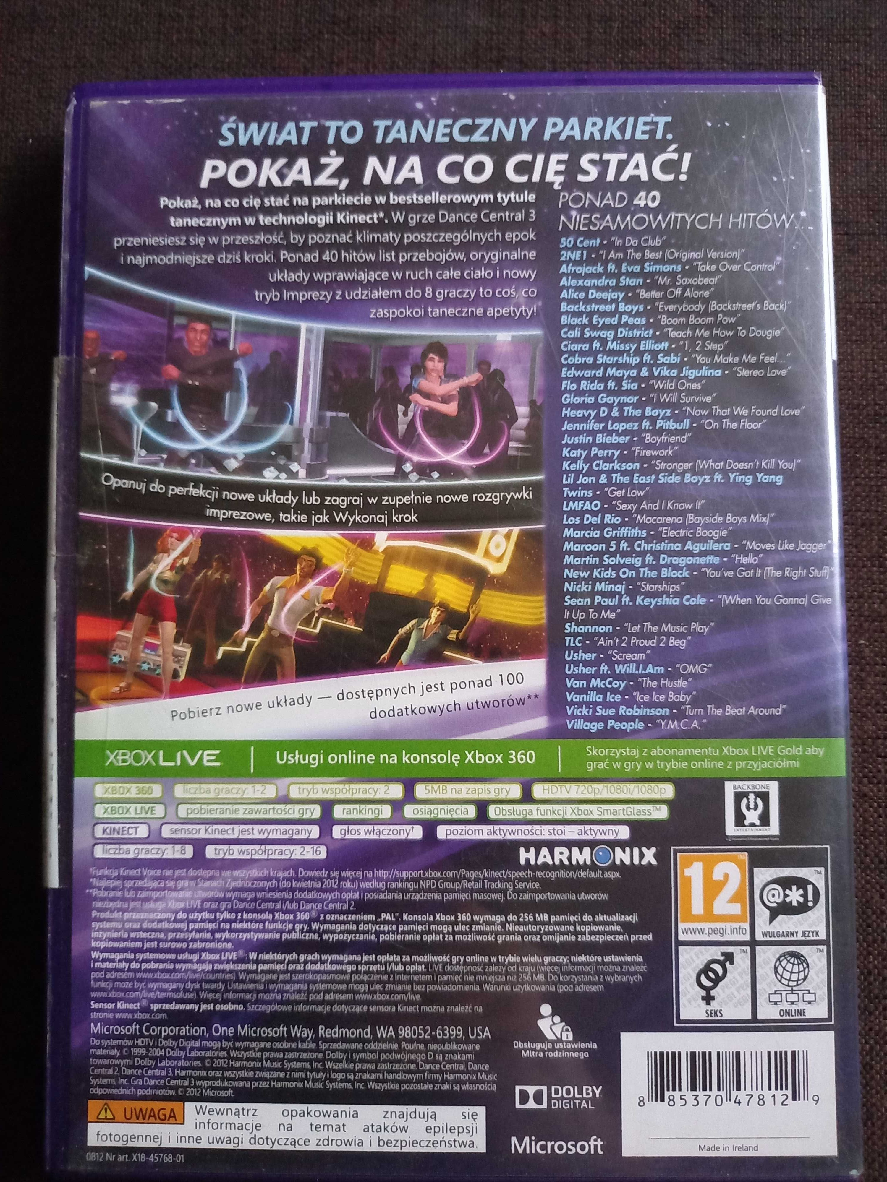 Gra taneczna Dance Central 3 na xbox 360