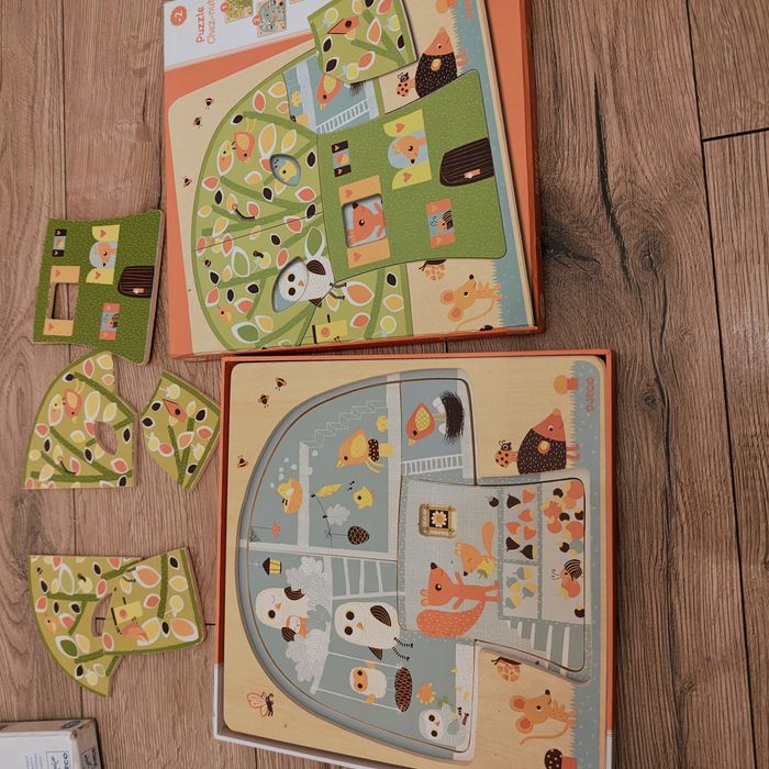 Puzzle dla najmłodszych 3 plansze-drzewo Djeco