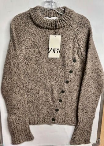 Zara sweter z ASYMETRYCZNYM zapięciem NOWY rozmiar M