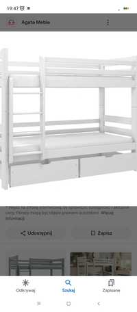 Łóżko piętrowe białe