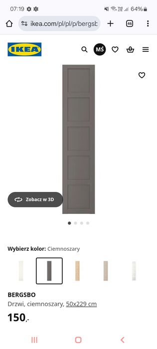 Drzwi do szafy Ikea Bergsbo