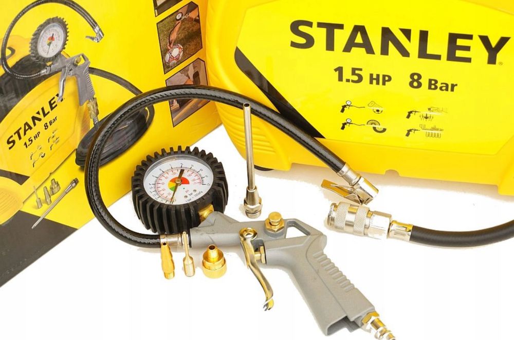 STANLEY Kompresor Bezolejowy 8 Bar 1100 W Sprężarka + Zestaw