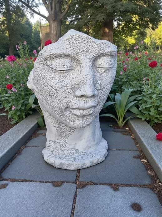 figura ogrodowa twarz popiel 120 cm