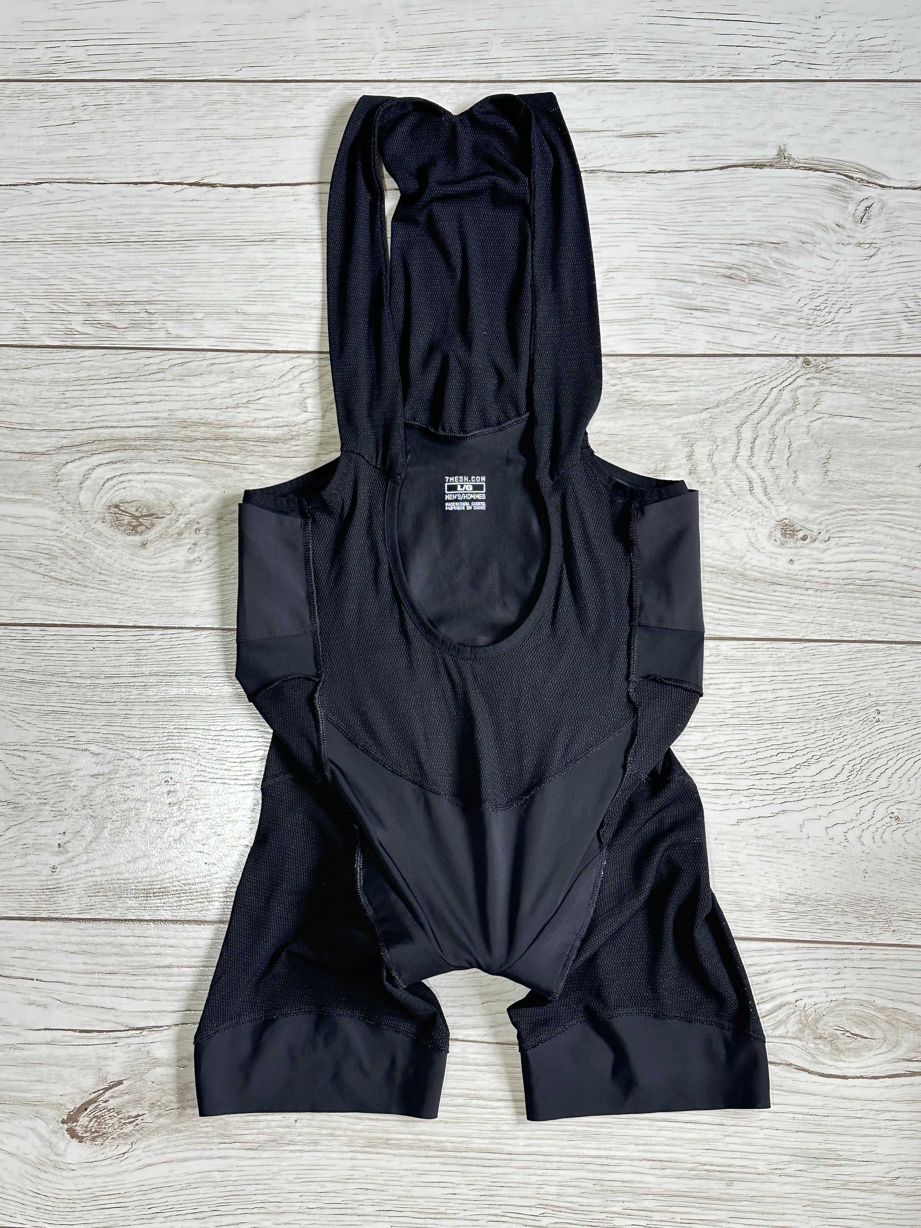7MESH BIB SHORT męskie spodenki rowerowe z wkładką z szelkami rower L