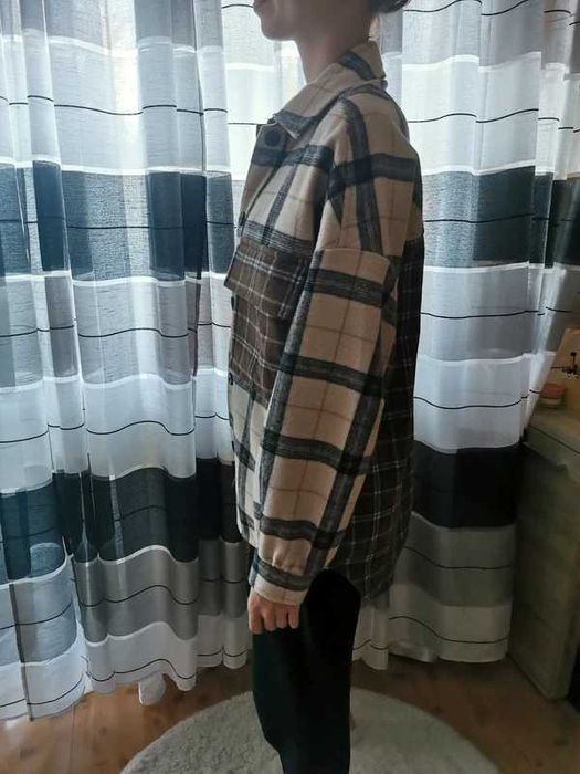Kurtka bershka marynarka koszulowa rozpinana brązy roz. S