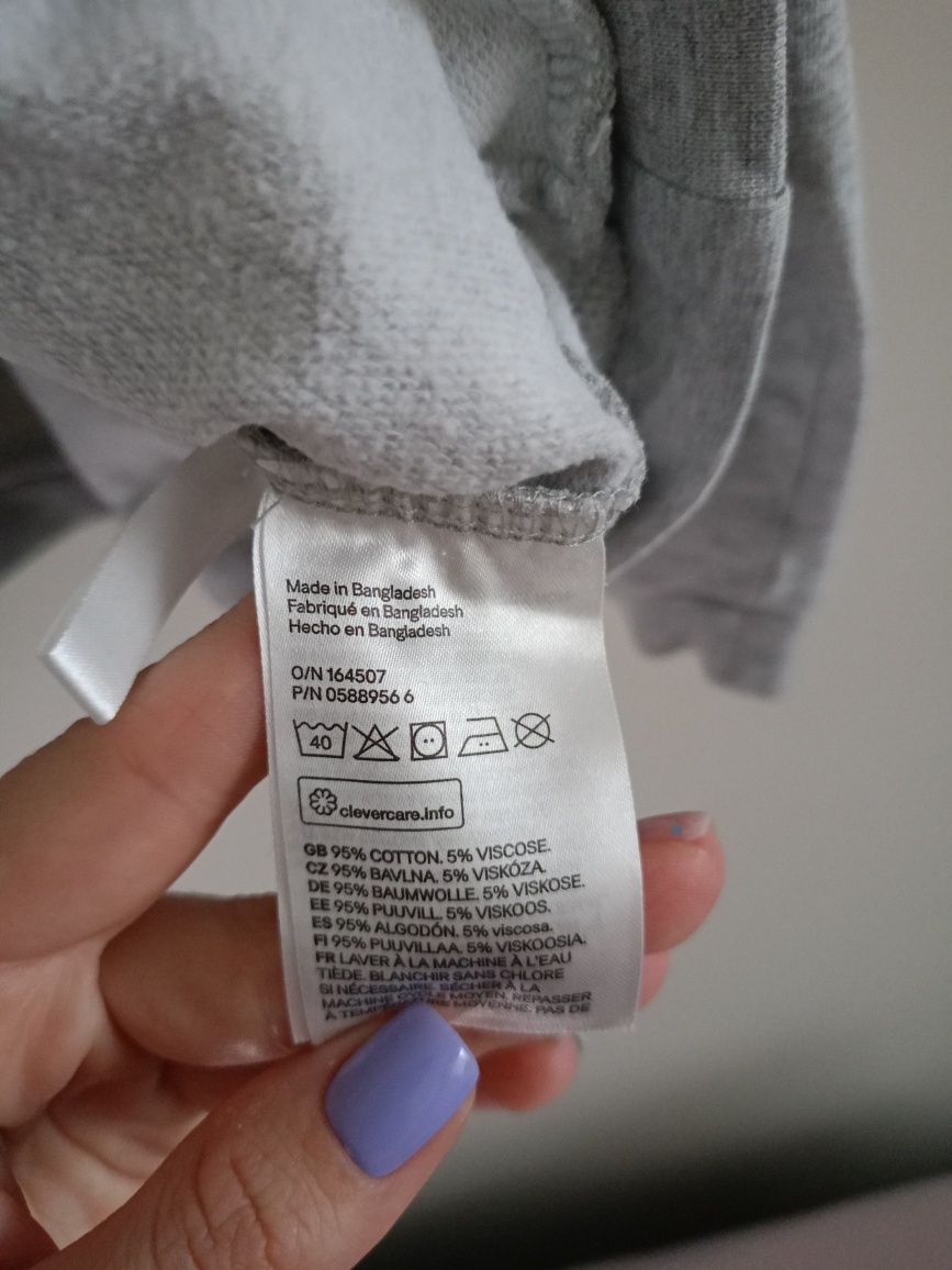 Bluza dla dziewczynki H&M szara z falbankami 110/116