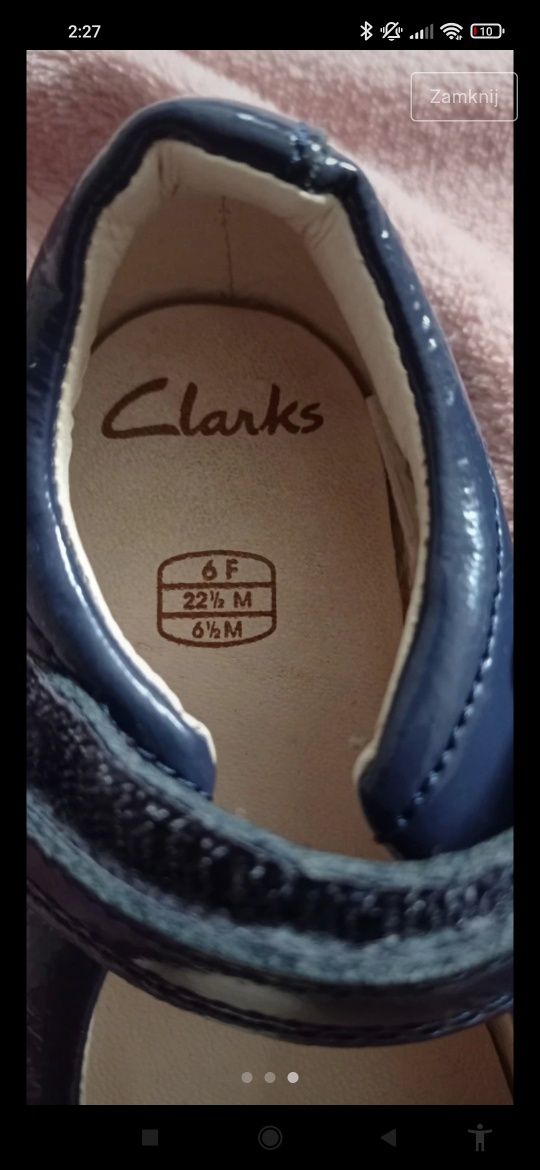 Buty lakierki dziewczęce  Clarks 22