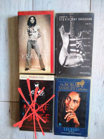 3 Kasety VHS,  koncerty. Lenny Kravitz, Bob Marley..