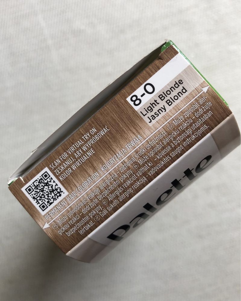 Farba do włosów Palette kolor jasny blond 8-0, nowa