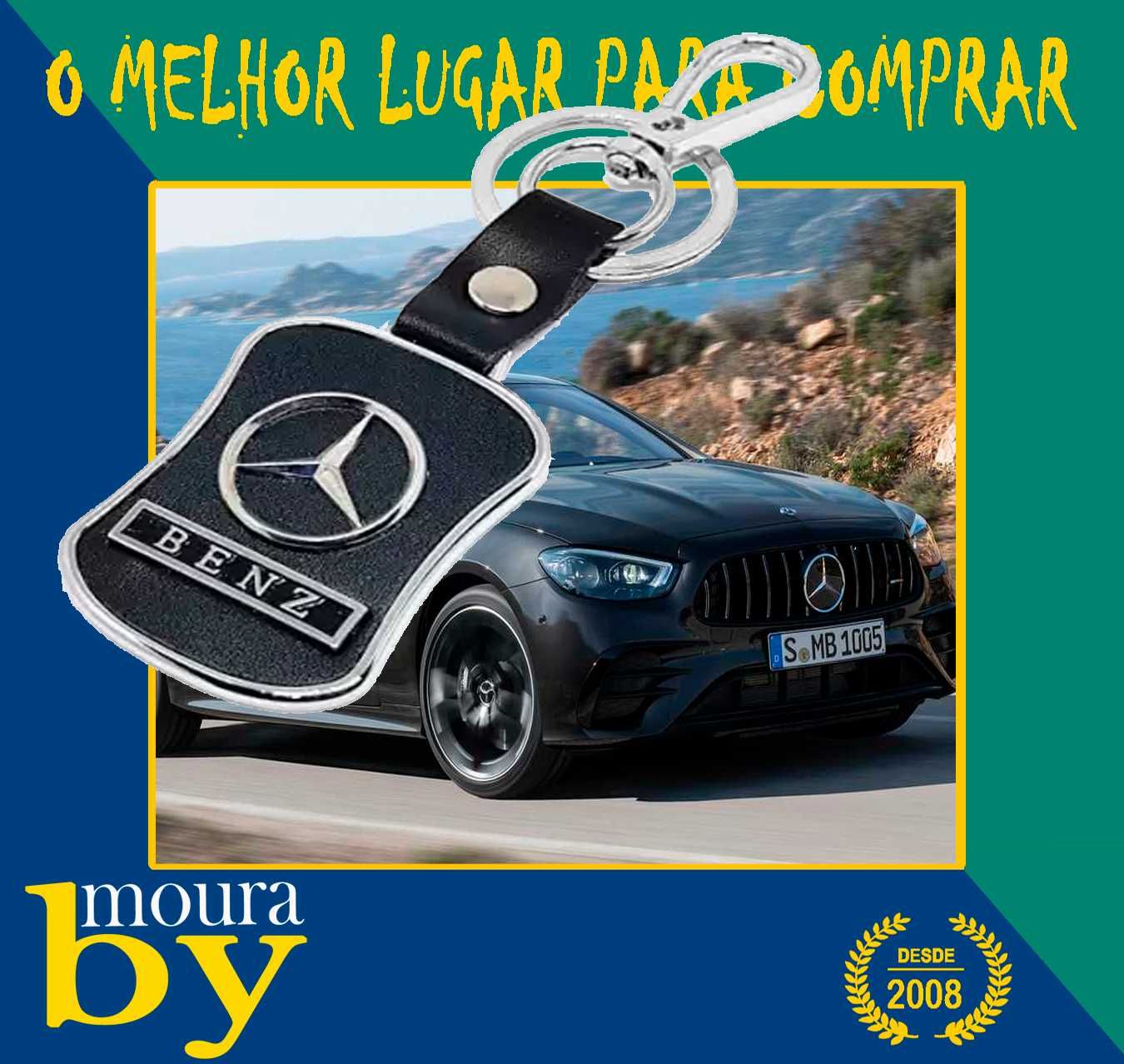 Porta Chaves  Mercedes metálico e cabedal personalizados