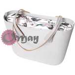 Organizer OBAG STANDARD cudne konwalie jasny szary 2 kieszenie OMAY.PL