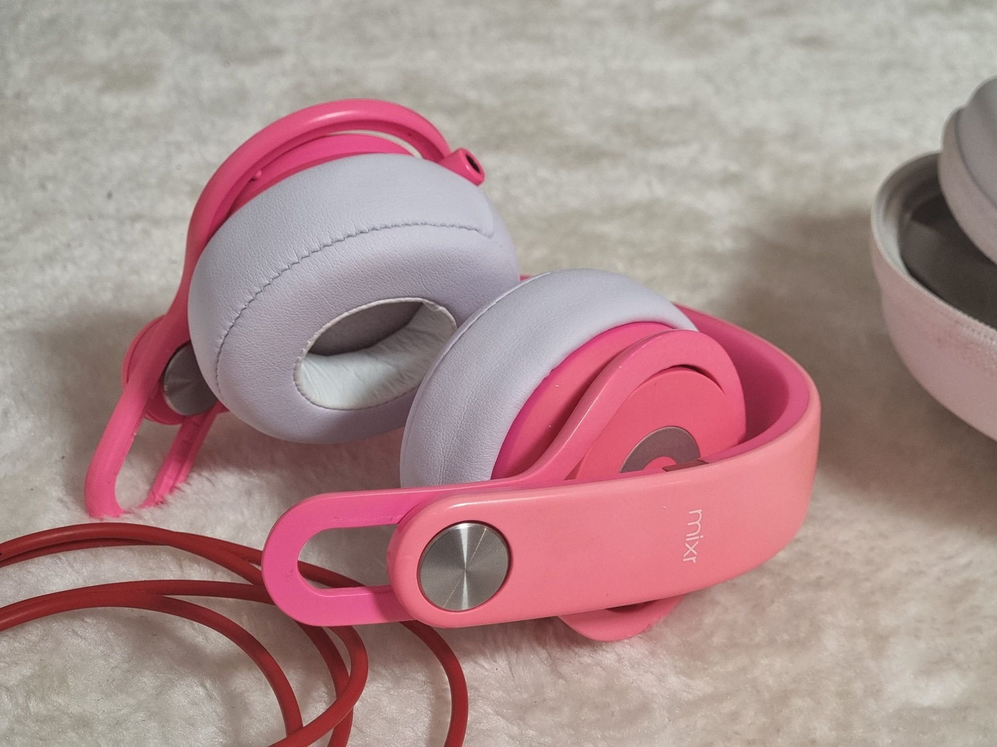 Beats Mixr by Dr Dre Pink Różowe słuchawki przewodowe + case