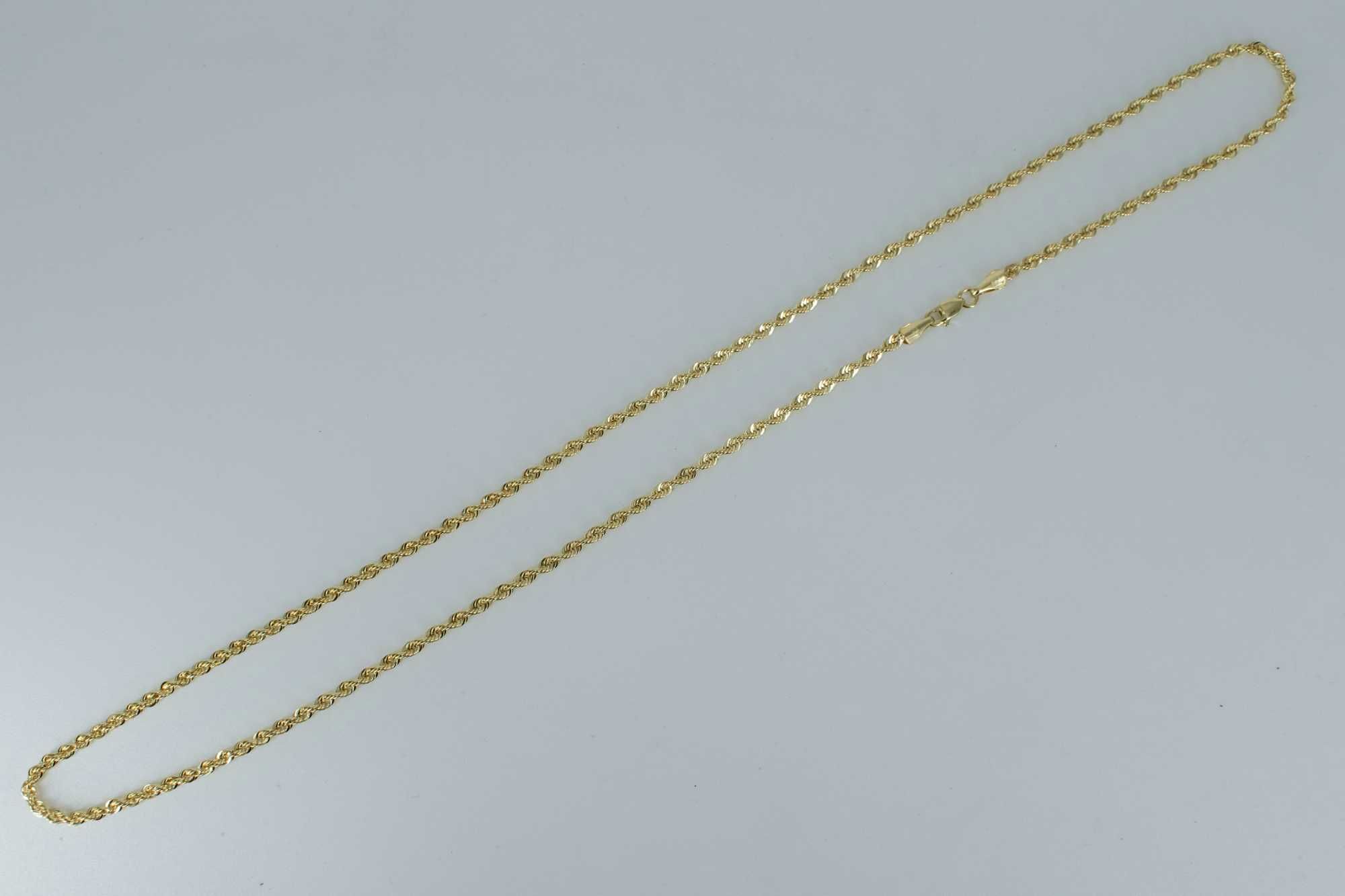 Złoty łańcuszek damski 585 3,21 gram 55cm Kordel Nowy