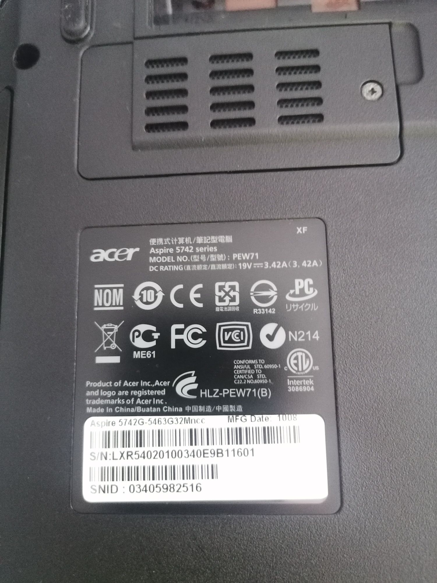 Laptop Acer Aspire