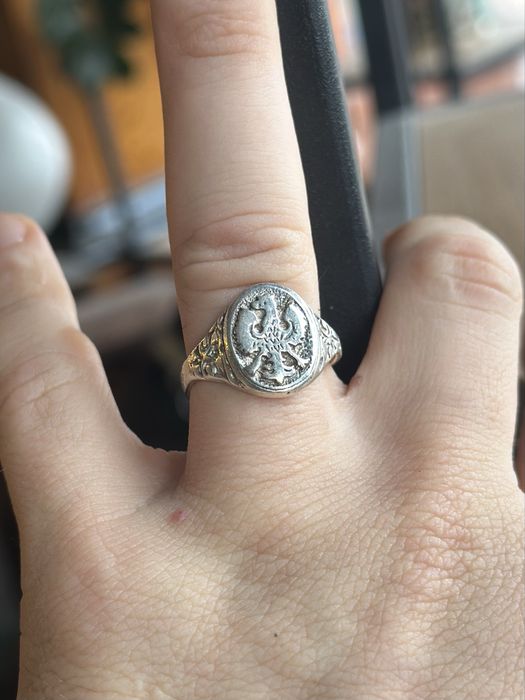 Srebro sygnet orzeł godło patrotyczny patriotyk