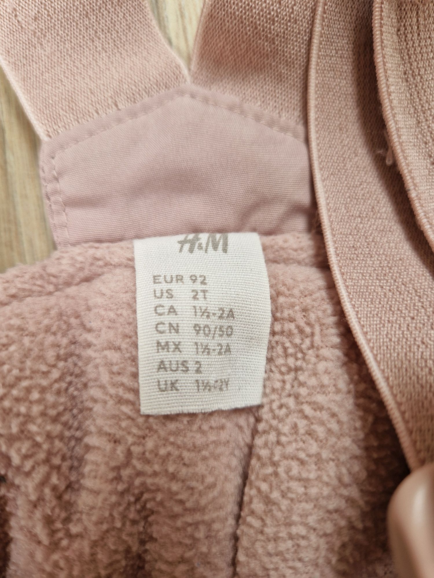 Spodnie zimowe H&M rozm. 92 różowe