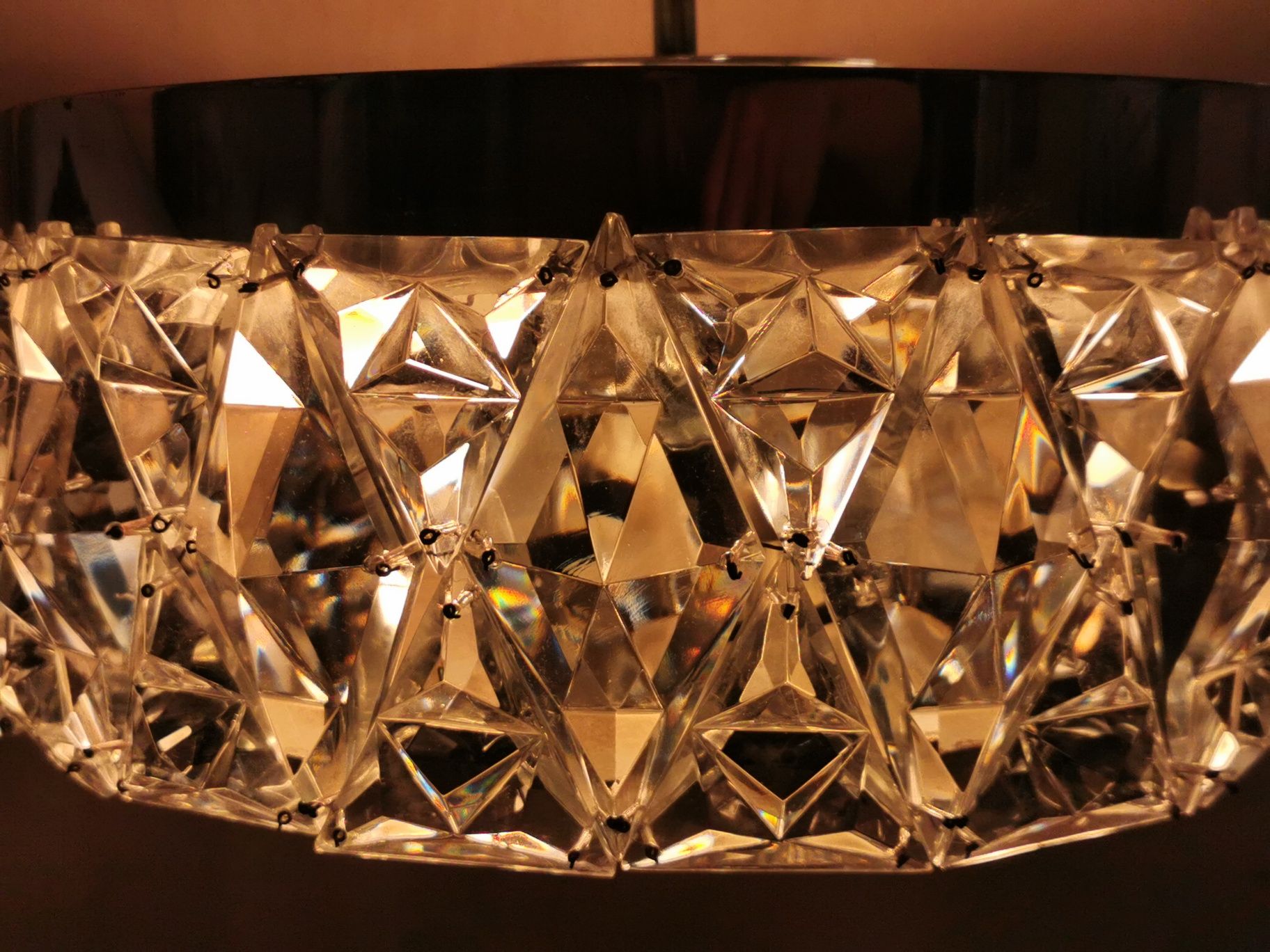 Lampa wisząca kryształ Bohemia posrebrzana