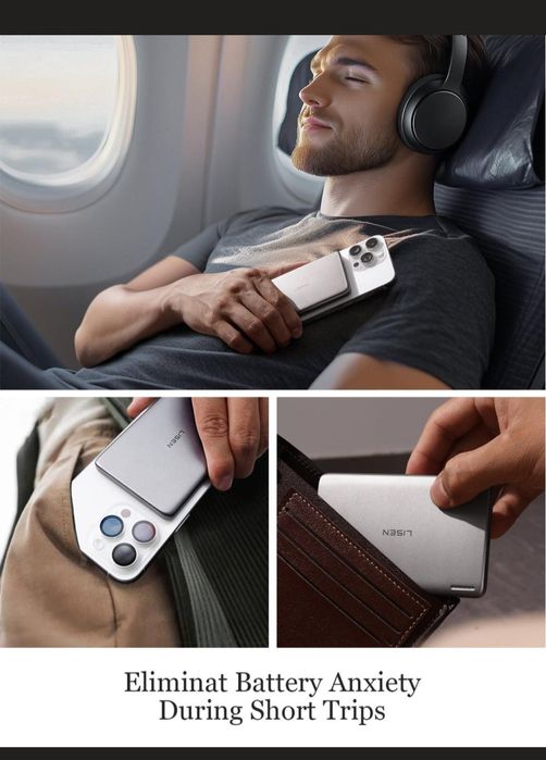 LISEN Power Bank Ultra Slim MagSafe 5000mAh / Повербанк магнітний безд