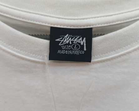 Stussy Męska Biała Koszulka z Nadrukiem L