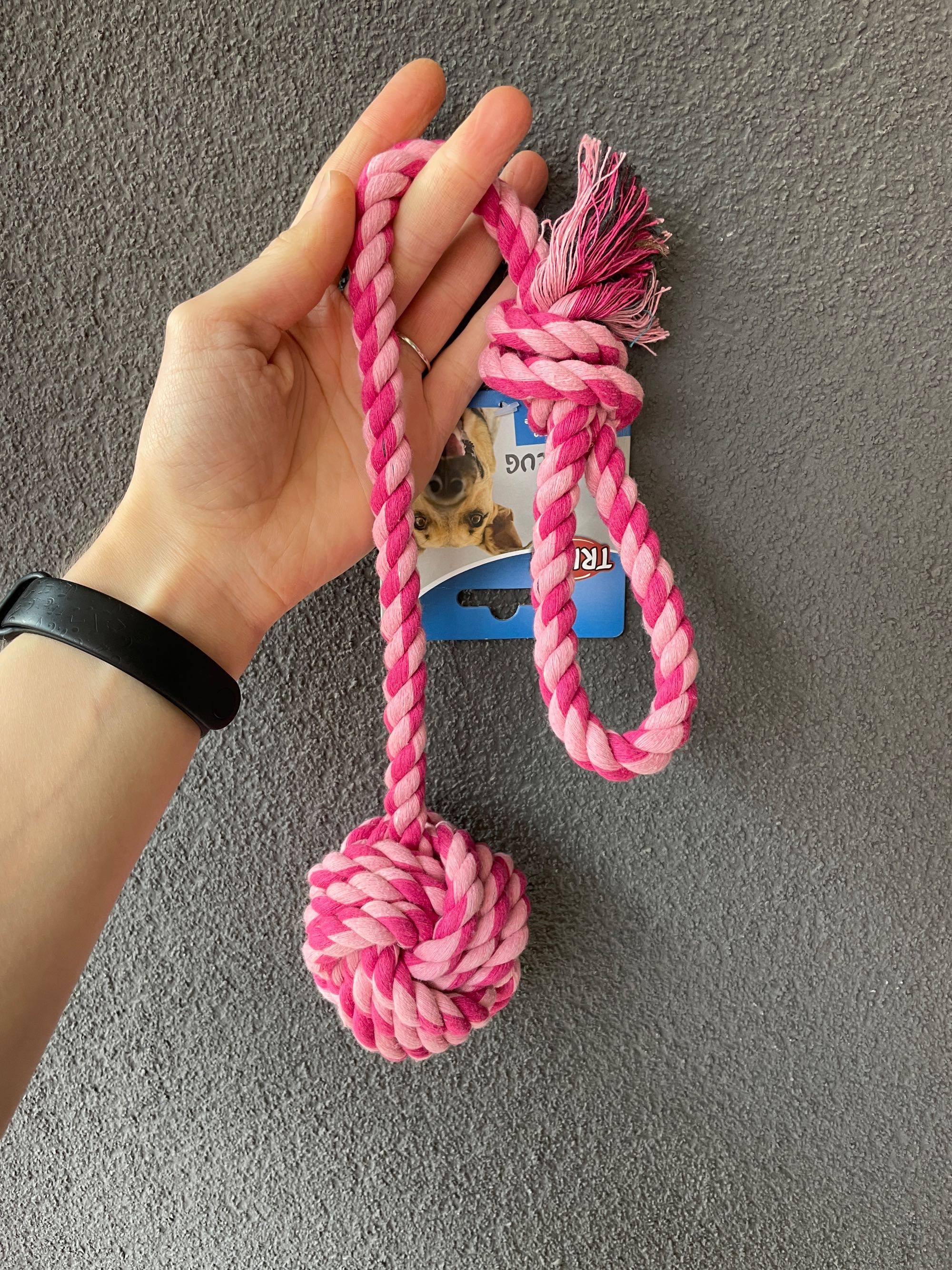 Bawełniany szarpak z piłką 50 cm (różowy) "Trixie"