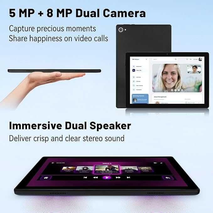 Tablet 10 cali Android 14 Octa-Core 8 GB RAM 64 GB ROM (1 TB TF)