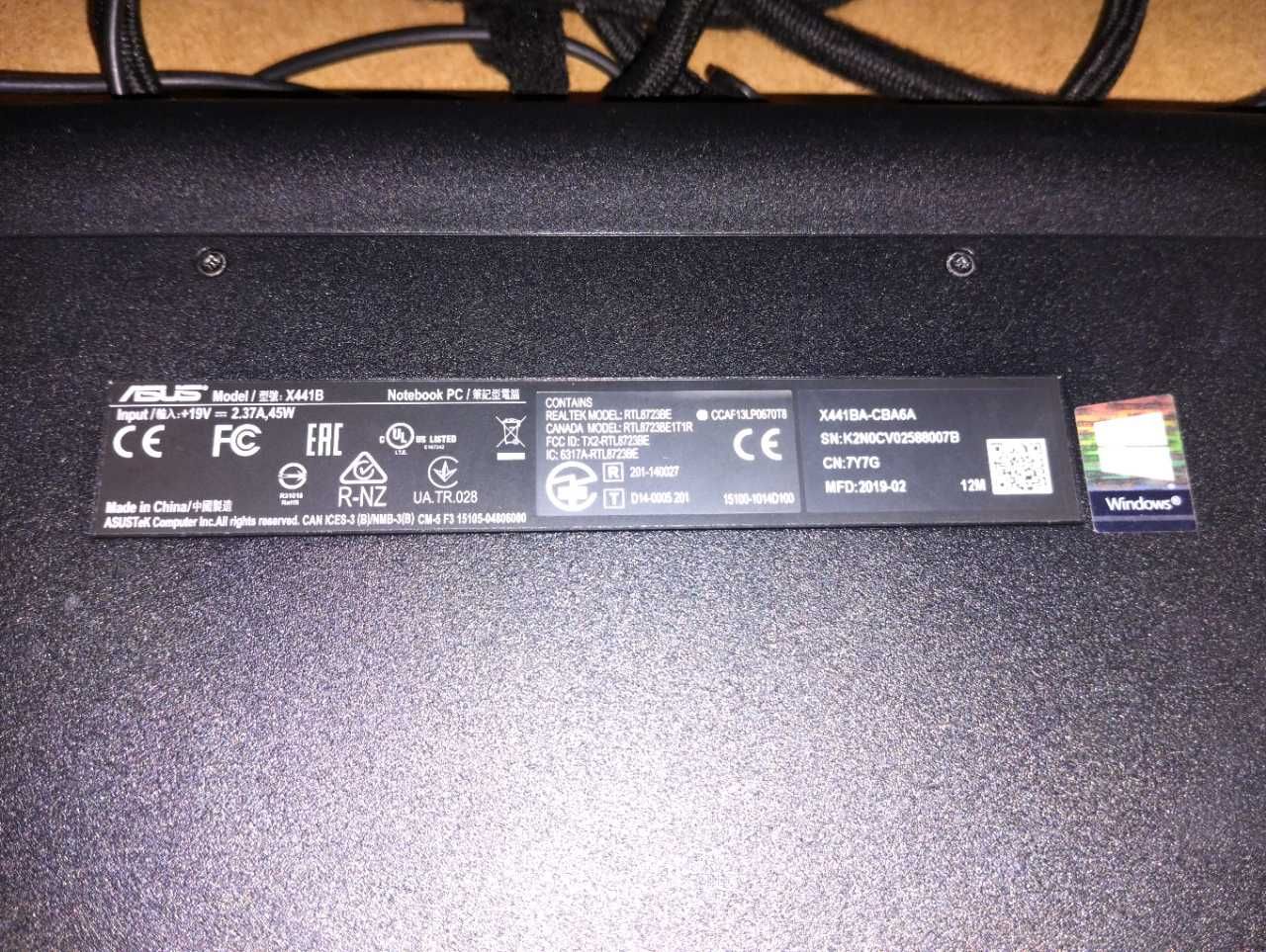 Laptop Notebook Asus X441BA 14" HD AMD A6 8GB DDR4 RAM, 500GB HDD