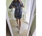 Sukienka luźna niebieska biała oversize lato casual mini midi XS/S/M