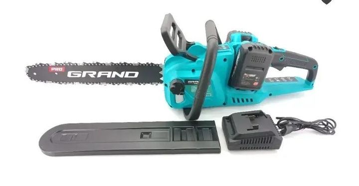 Акумуляторна ланцюгова пила GRAND PRO АПЦ-40A/16"-8 (2 АКБ, 2 шини, 2