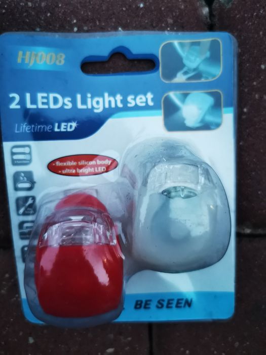 Lampki rowerowe 2 szt. Biała i czerwona