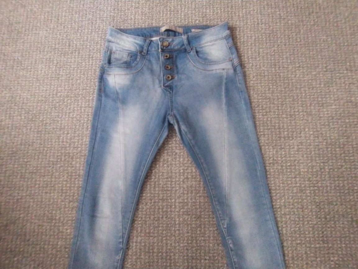 Spodnie spodenki legginsy jeansowe dziewczęce rurki Monday Collection