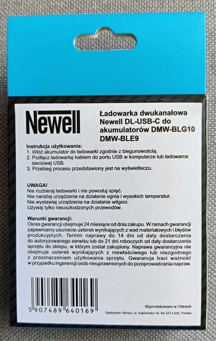 Ładowarka NEWELL DL-USB-C Do Akumulator DMW-BLG10 Panasonic