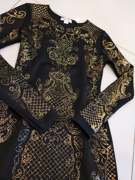 Czarna, elegancka sukienka, rozmiar S