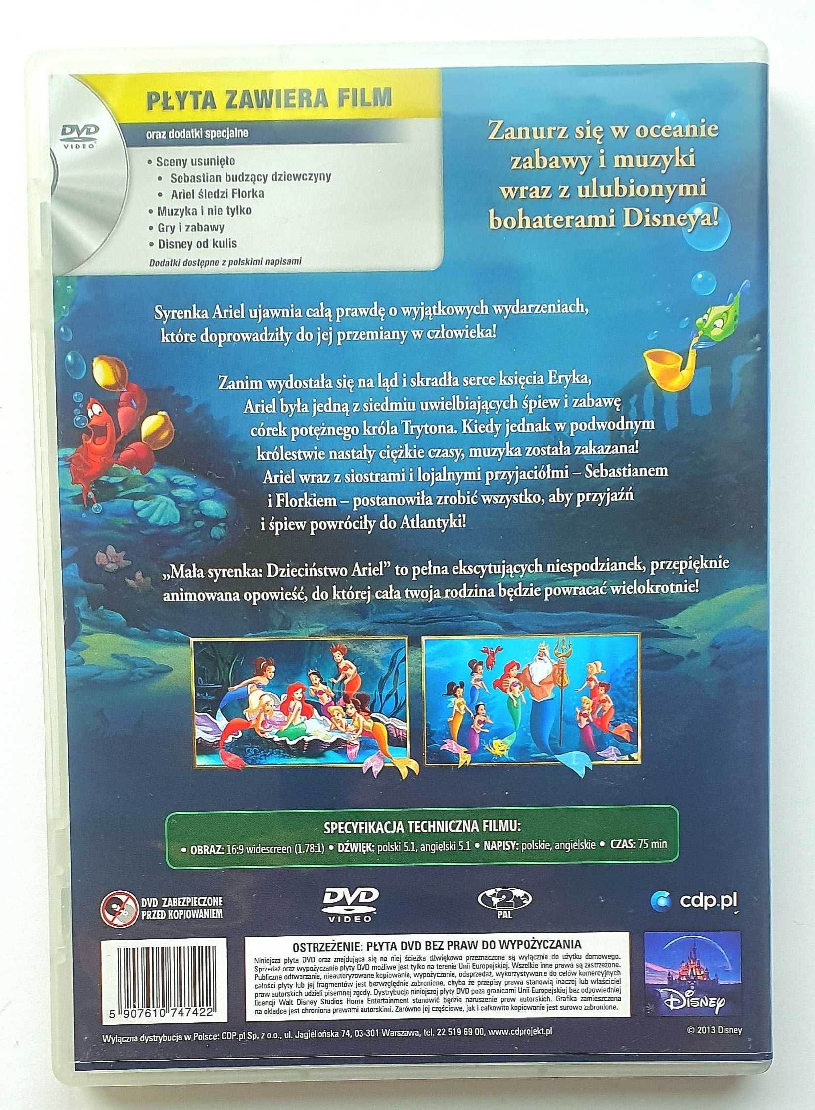 Mała Syrenka III - Dzieciństwo Ariel, płyta DVD, Disney