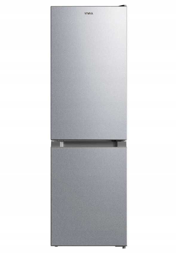 Lodówka INOX 152 cm z zamrażarką, Low Frost, 174L - Cicha i oszczędną