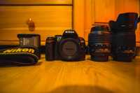 Nikon D3000 + Nikkor AF-S 18-55 VR + Nikkor AF-S 55-200 - Zestaw