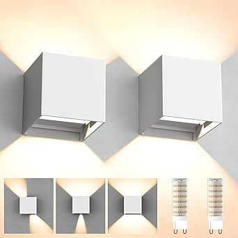 Zestaw 2 lamp ściennych zewnętrze wewnętrzne z wymienną żarówką G9 457