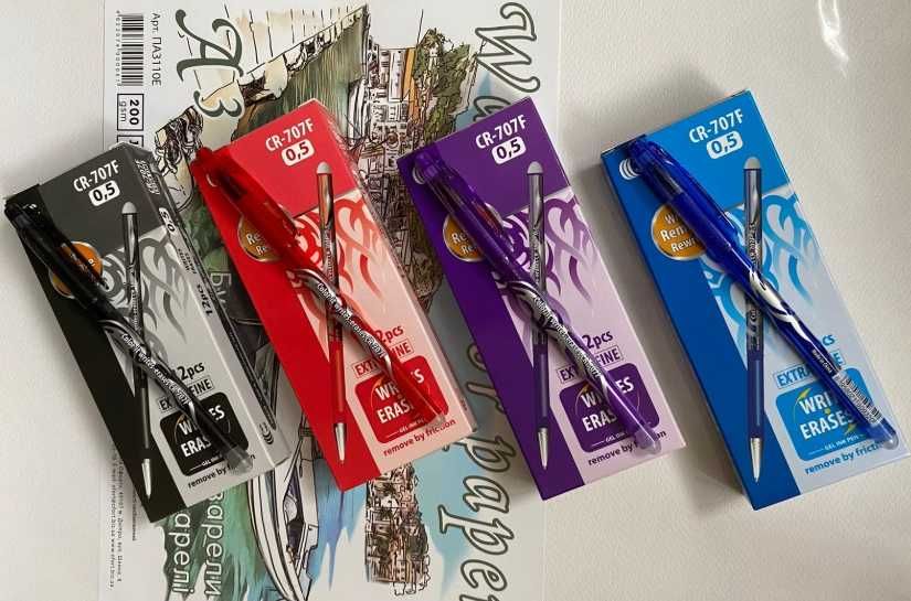 Ручка "С" "пиши-стирай" CR-707F - Цвета разные.