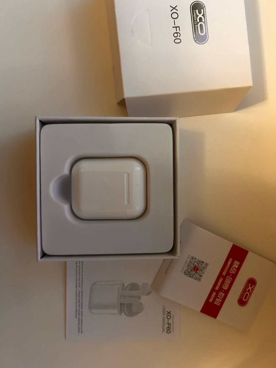 Гарнітура Bluetooth TWS XO F60 Plus AirPods, white