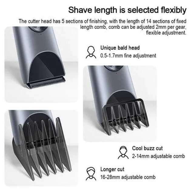 Аккумуляторная машинка для стрижки волос Mijia Hair Clipper 2 Grey