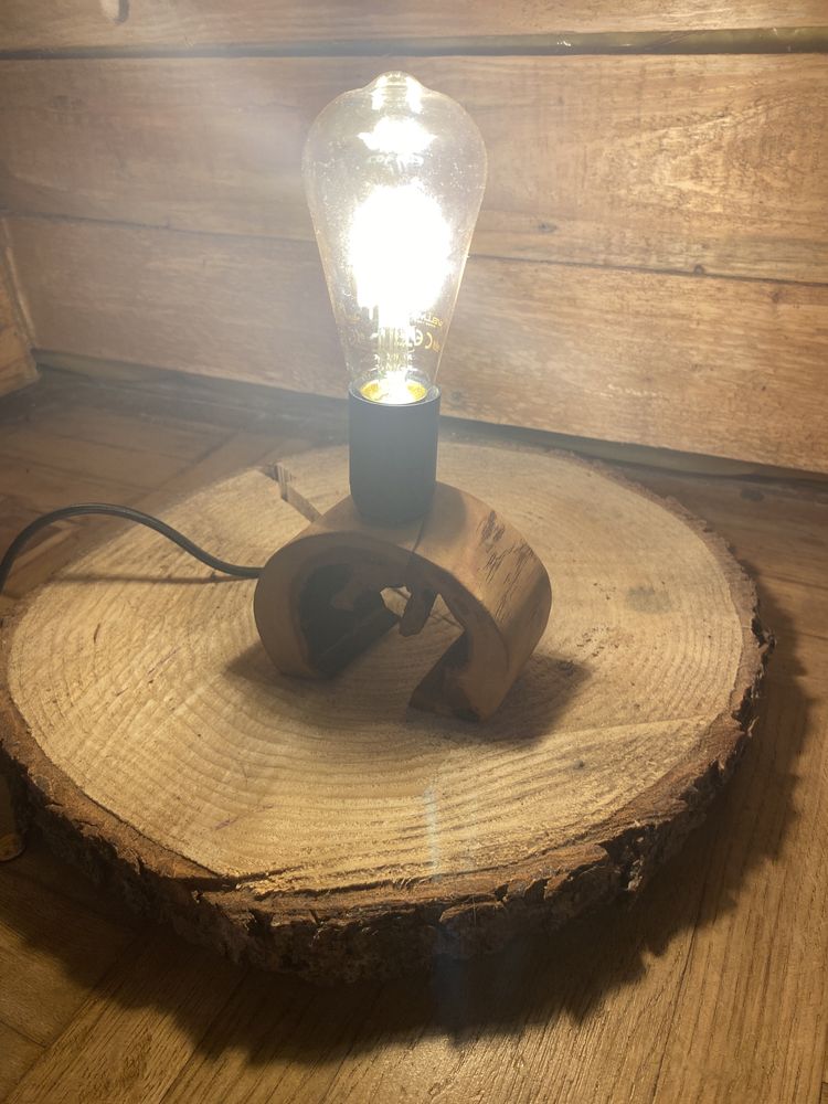 Lampa drewniana wiśnia